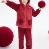 Balabala Kids Unisex Coral Fleece Animal Shape Home Wear Set 7-14 Years Red Hue Flash Sale