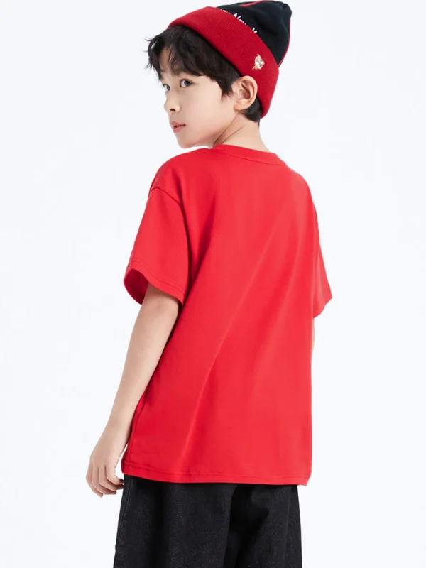 Balabala Kids Unisex Rounded V-Neck Short Sleeve T-Shirt 7-14 Years Flash Sale