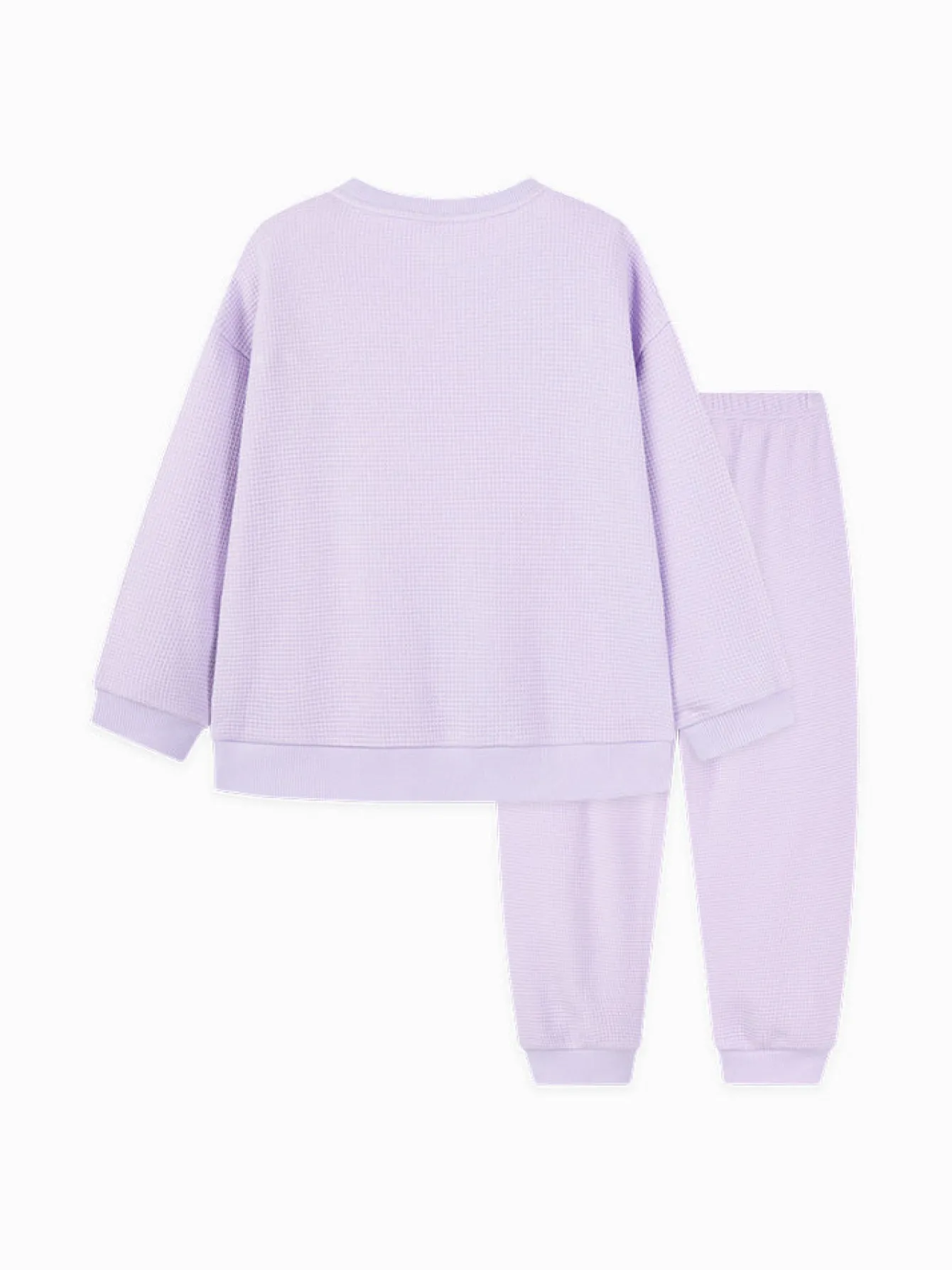 Balabala Kids Unisex Waffle Fabric Solid Colour Home Wear Set 7-14 Years Cheap