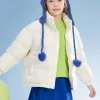 Balabala Kids Zipper Basic Down Jacket Cream White Best