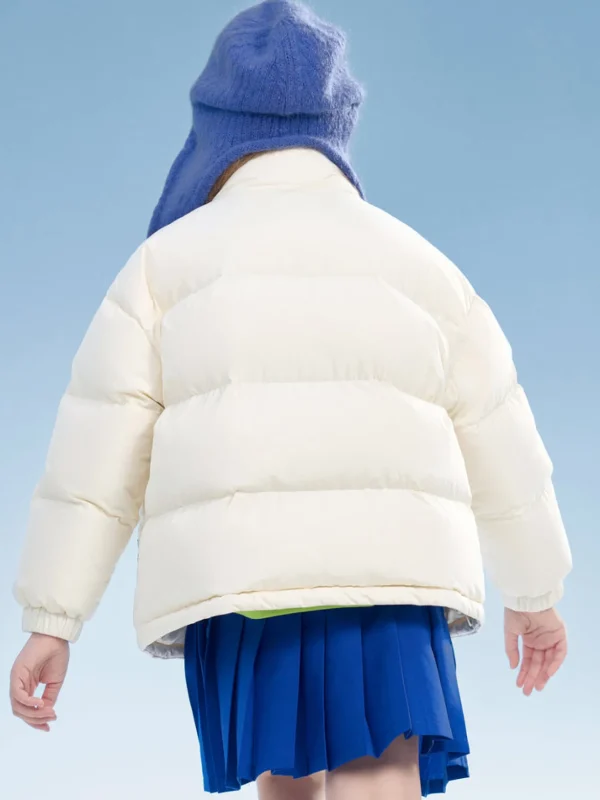 Balabala Kids Zipper Basic Down Jacket Cream White Best