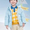 Balabala Kids Zipper Hooded Down Jacket Power Blue Cheap