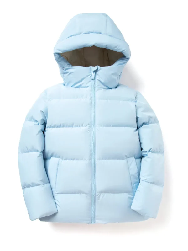 Balabala Kids Zipper Hooded Down Jacket Power Blue Cheap