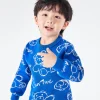 Balabala Toddler Bear Print Crew Neck Long Sleeve Sweater Blue Hue Cheap