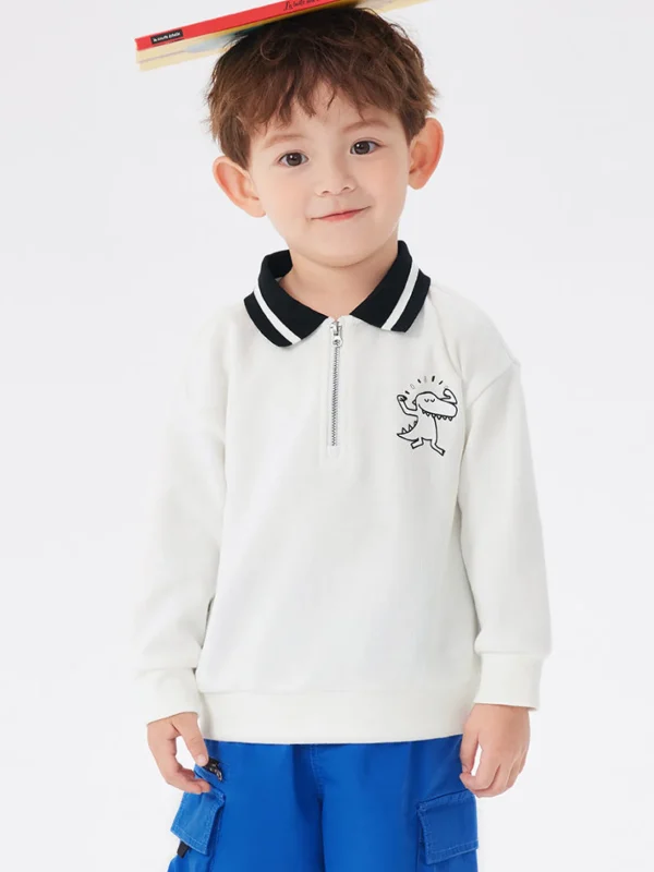Balabala Toddler Boy Dinosaur Mid-Collar Sweatshirt 2-8 Years Best