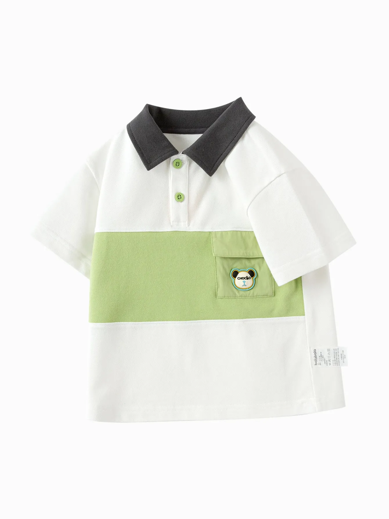 Balabala Toddler Boy Explore Style Lapel Short Sleeve T-Shirt Shop