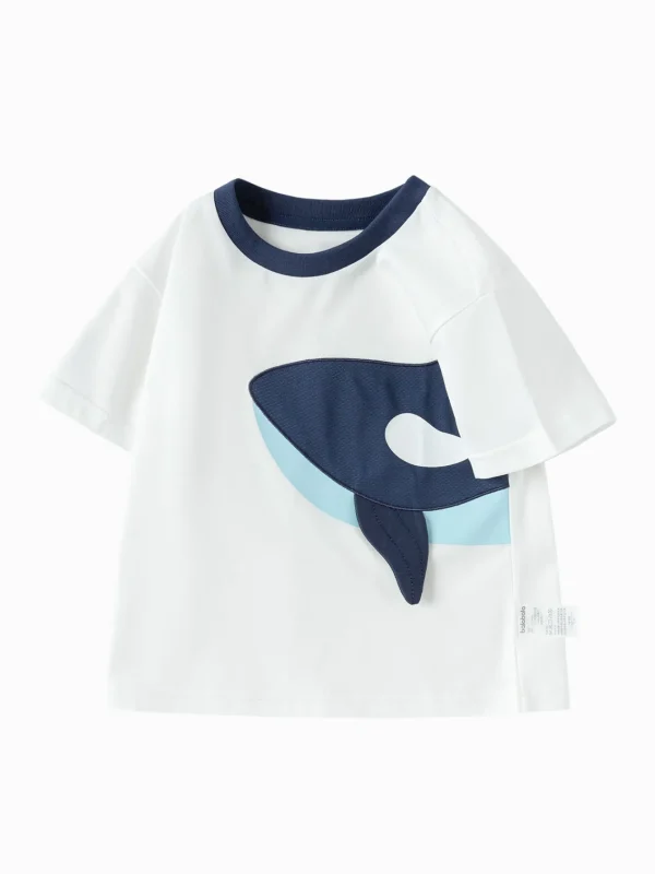 Balabala Toddler Boy Explore Style Round V-Neck Short Sleeve T-Shirt Hot