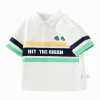 Balabala Toddler Boy Have Fun Style Lapel Short Sleeve T-Shirt White Hue Store