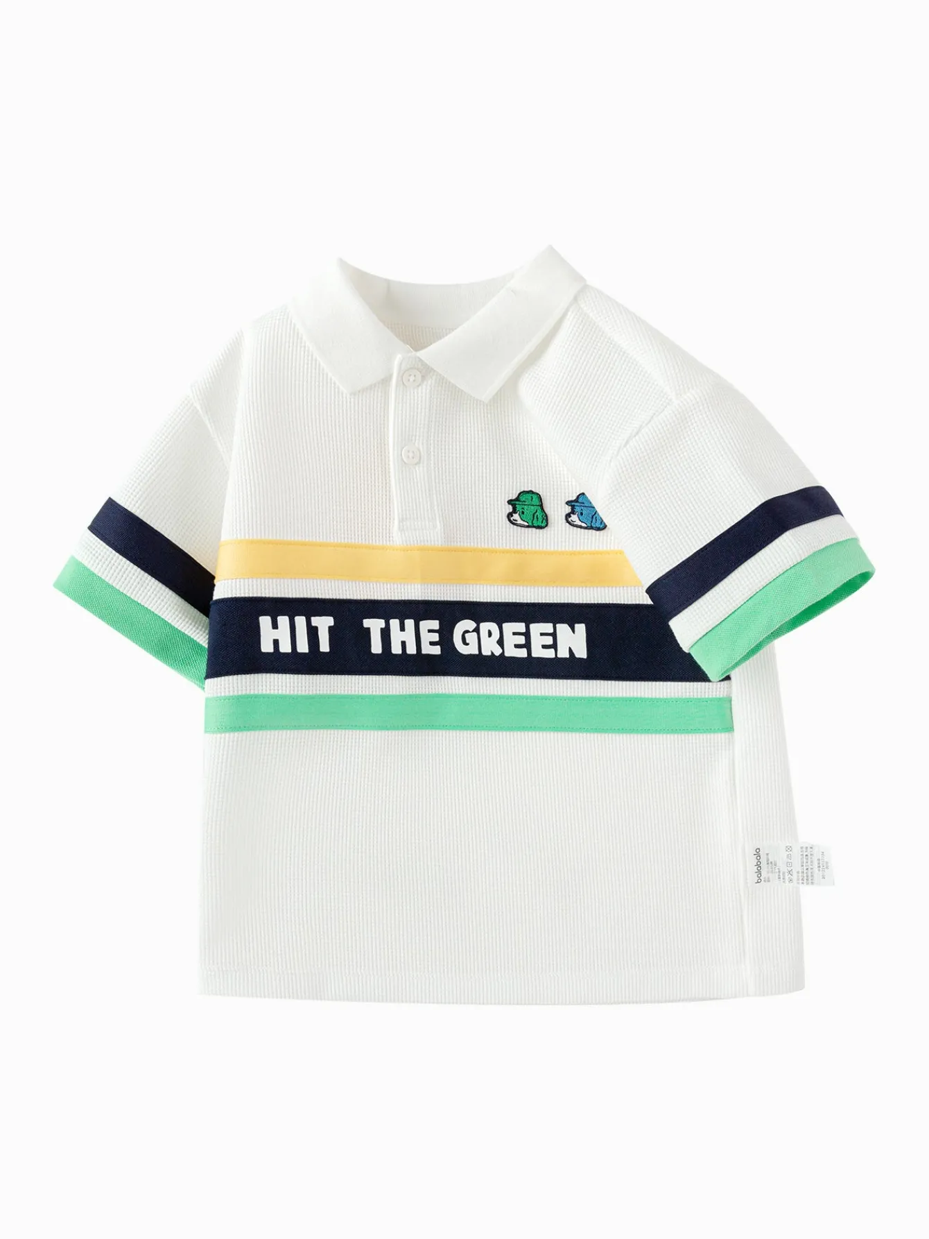 Balabala Toddler Boy Have Fun Style Lapel Short Sleeve T-Shirt White Hue Store