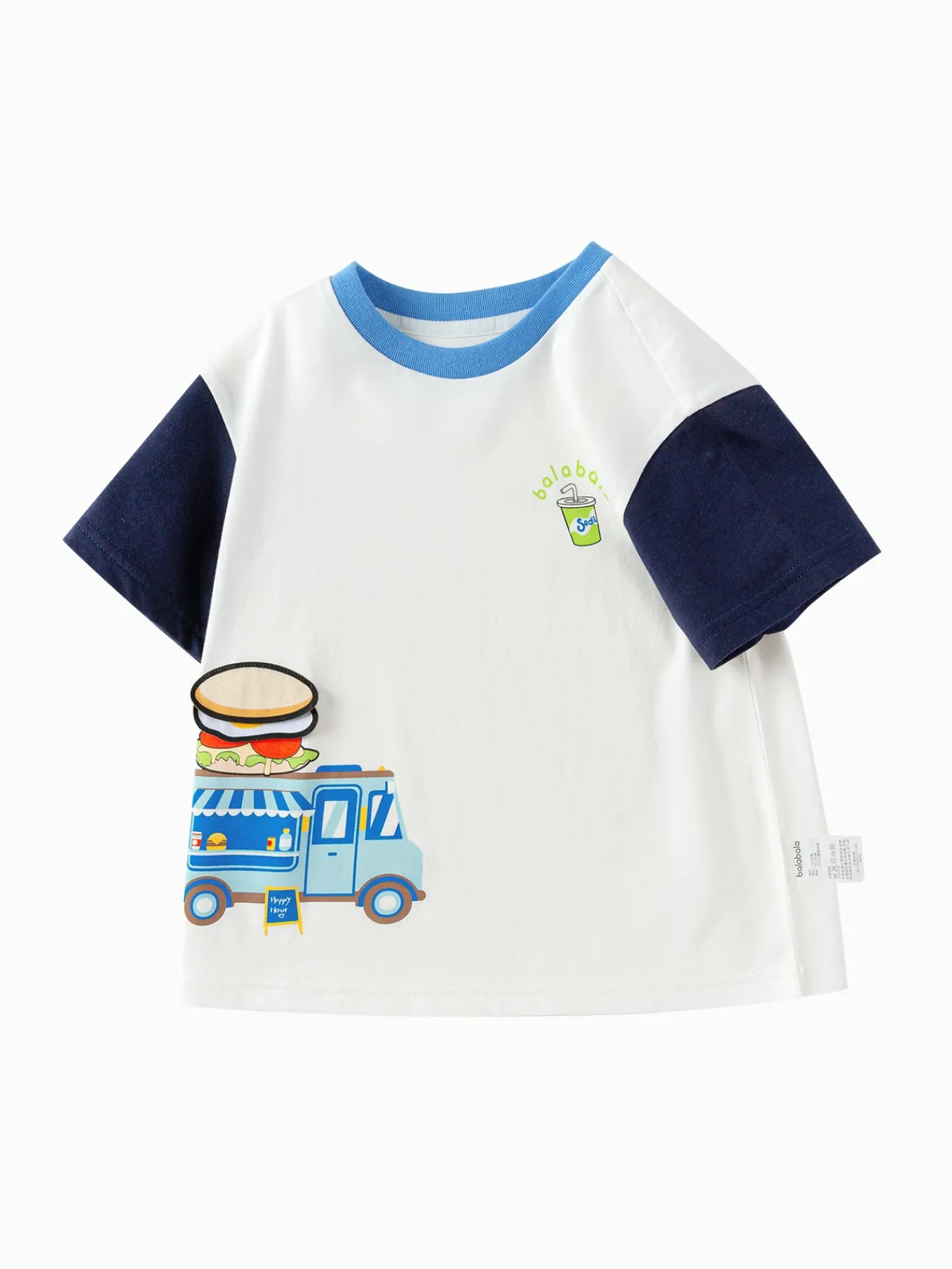 Balabala Toddler Boy Have Fun Style Round V-Neck Short Sleeve T-Shirt Cheap