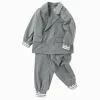 Balabala Toddler Boy Long Sleeve Woven Set 2-8 Years Gray Hue Store