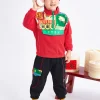 Balabala Toddler Boy Traditional Pattern Long Sleeve Knitted Set 2-8 Years Red Hue Sale