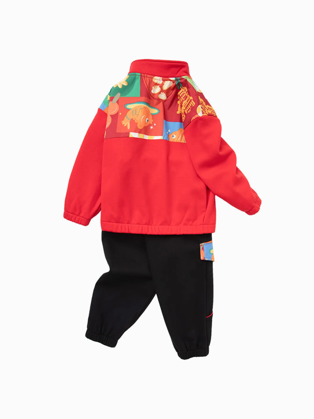 Balabala Toddler Boy Traditional Pattern Long Sleeve Knitted Set 2-8 Years Red Hue Sale