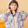 Balabala Toddler Cute Leopard Pattern Loose Down Jacket Blue Purple Hue Shop