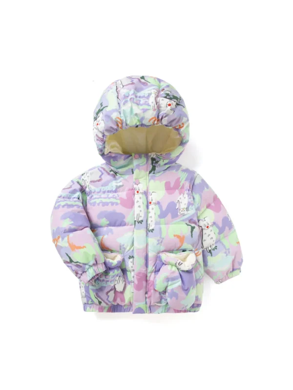 Balabala Toddler Cute Leopard Pattern Loose Down Jacket Blue Purple Hue Shop