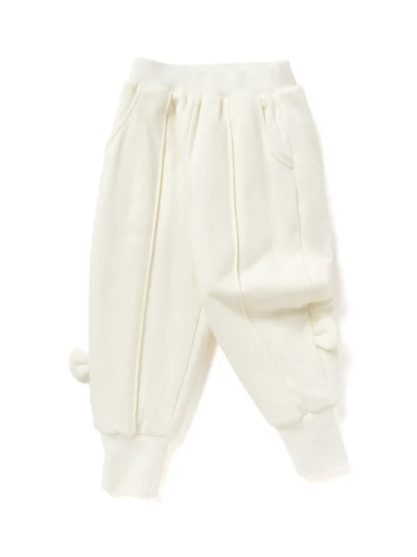 Balabala Toddler Cute Soft O-Shaped Trousers Cream White Hot