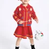 Balabala Toddler Girl Chinese Zodiac Rabbit Woolen Long Sleeve Set 2-8 Years Red Hue Fashion