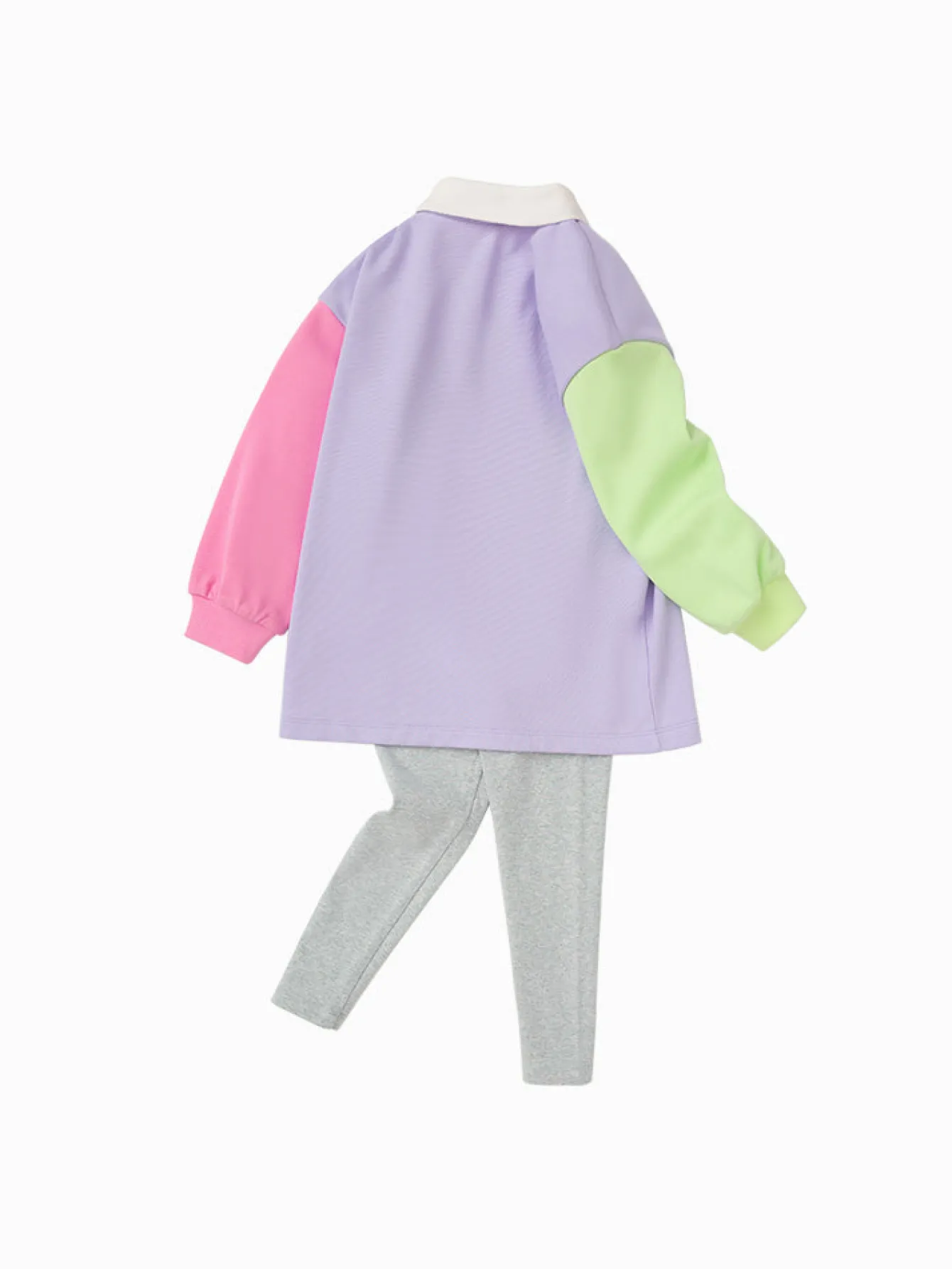 Balabala Toddler Girl Contrast Colour Patchwork Long Sleeve Knitted Set 2-8 Years Best
