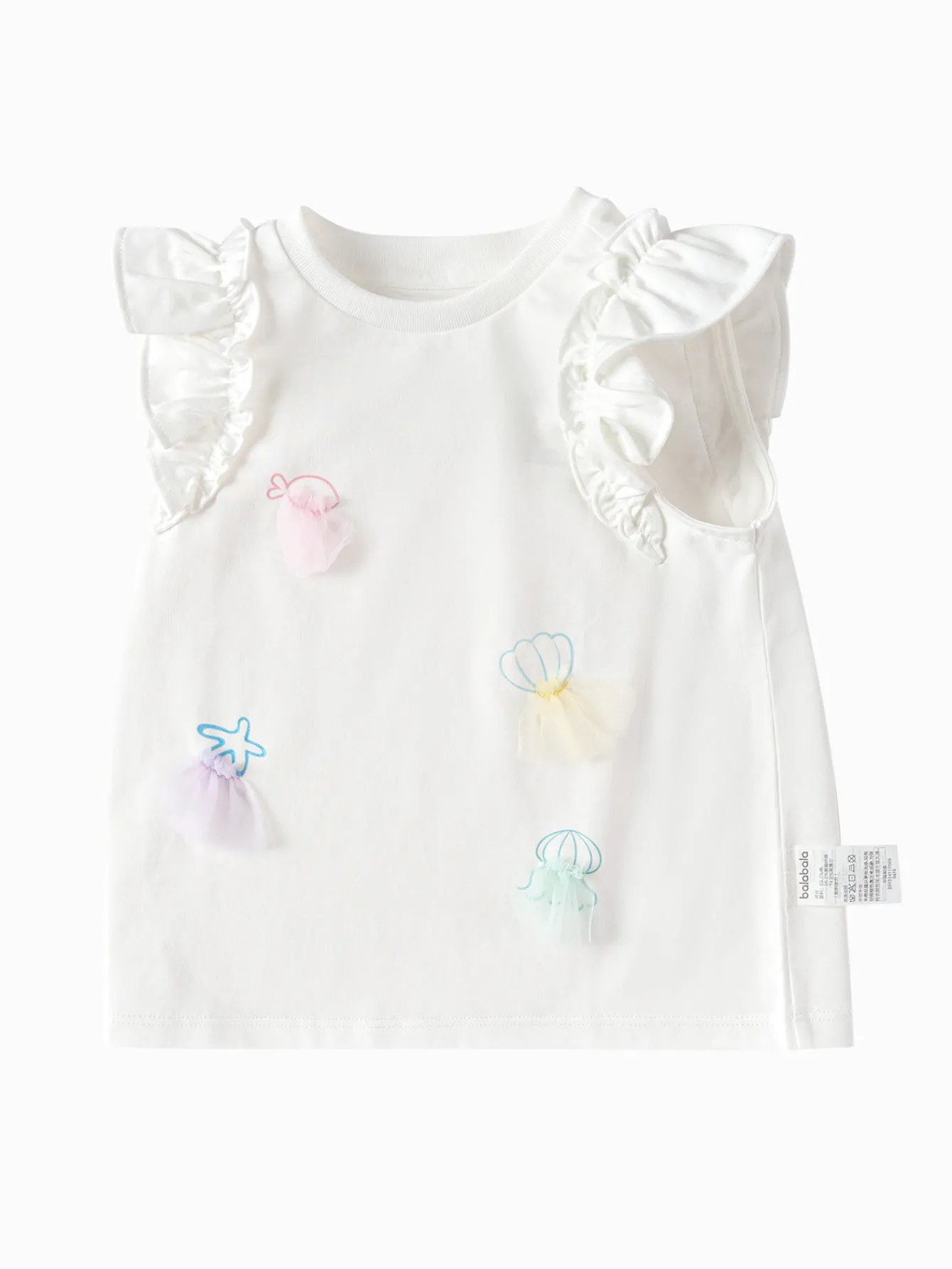 Balabala Toddler Girl Explore Style Round V-Neck Short Sleeve T-Shirt Online