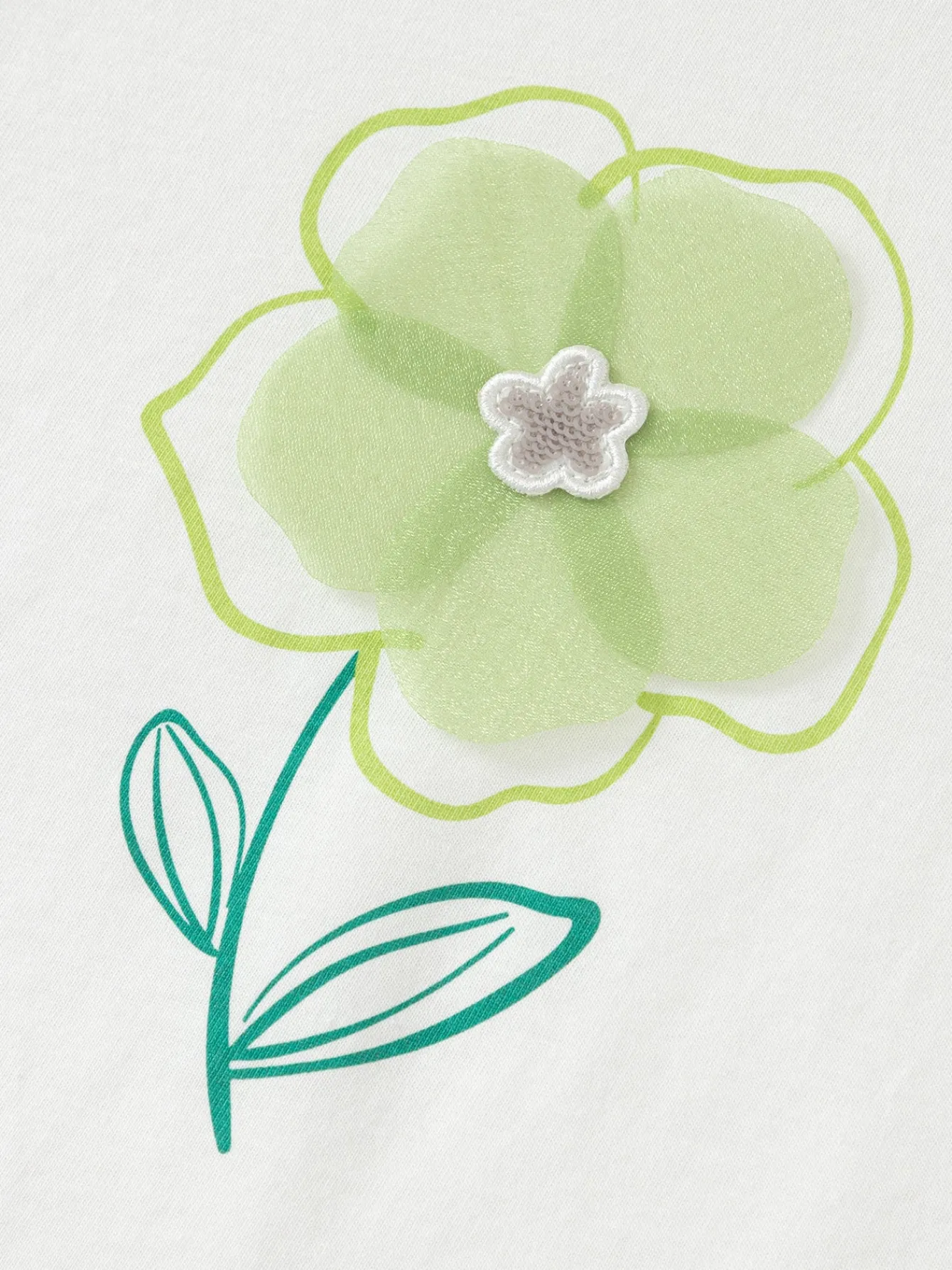 Balabala Toddler Girl Explore Style Round V-Neck Short Sleeve T-Shirt Flash Sale