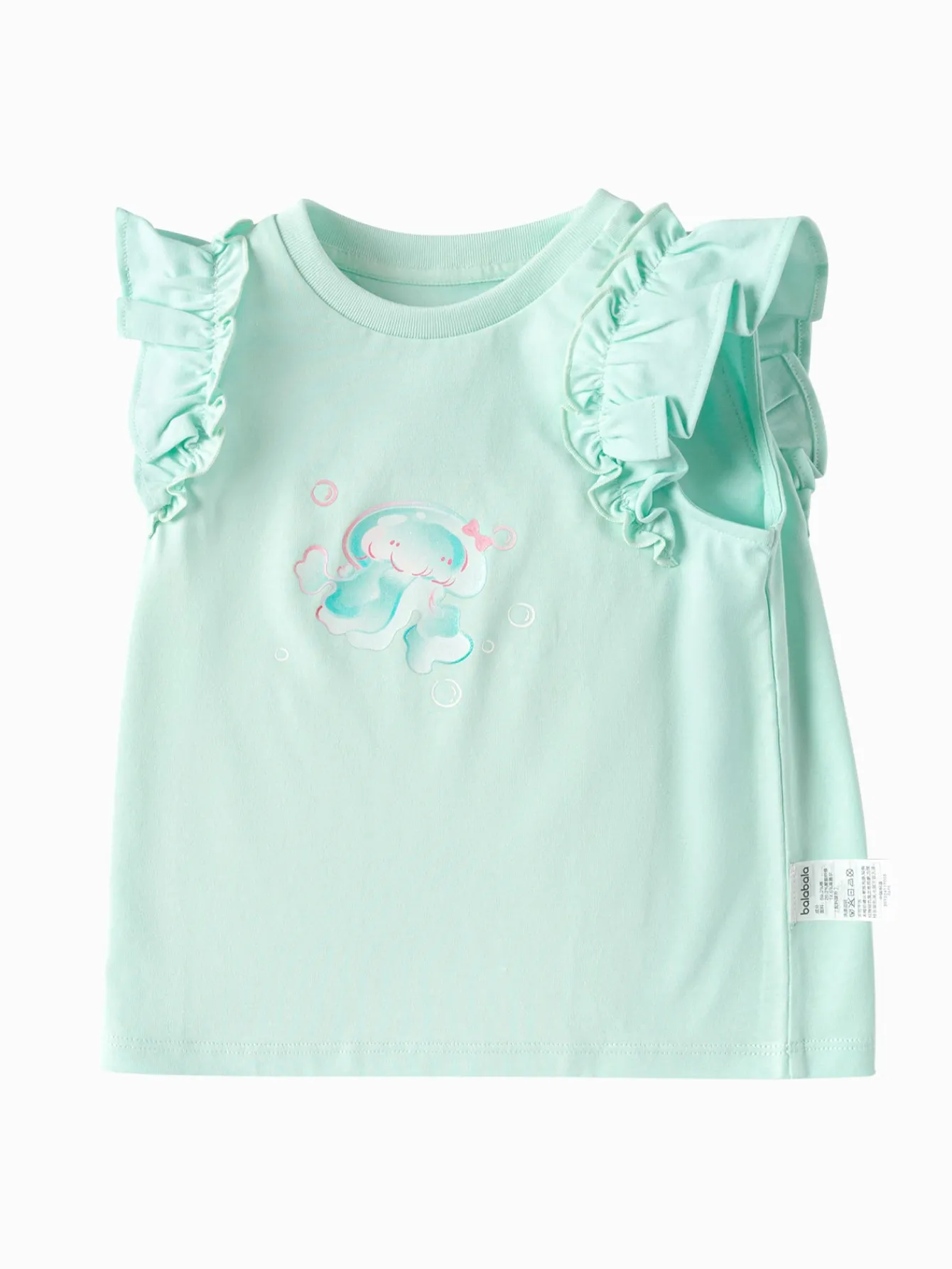 Balabala Toddler Girl Explore Style Round V-Neck Short Sleeve T-Shirt Online