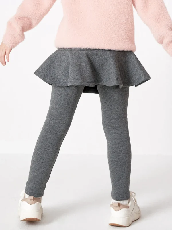 Balabala Toddler Girl Fleece Culottes Trousers Dark Gray Hot