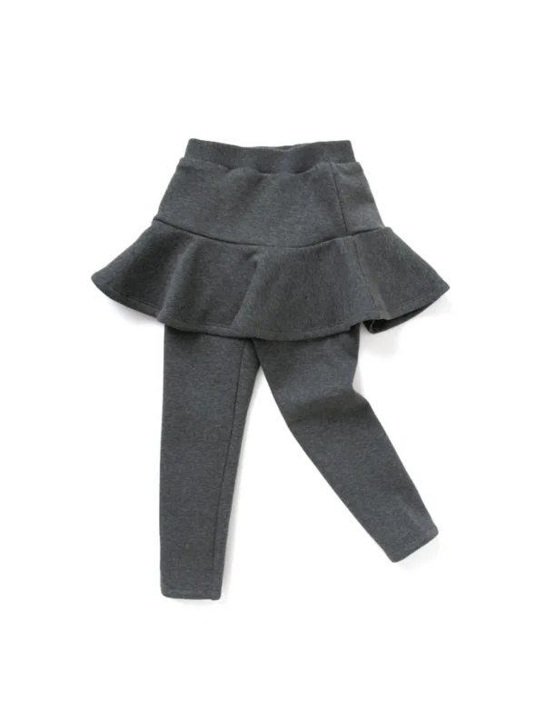 Balabala Toddler Girl Fleece Culottes Trousers Dark Gray Hot