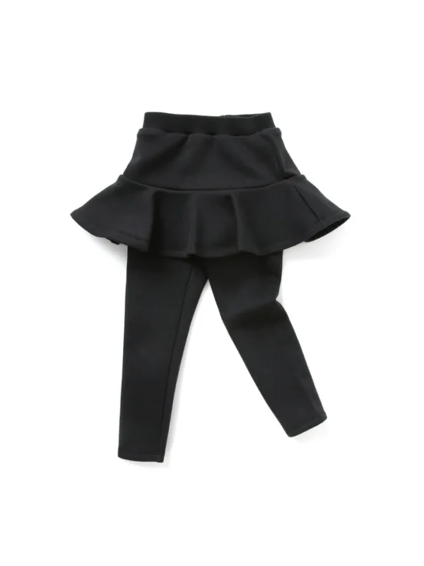 Balabala Toddler Girl Fleece Culottes Trousers Black Fashion