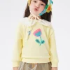 Balabala Toddler Girl Fun Graphic Patched Collar Sweatshirt 2-8 Years Best Sale