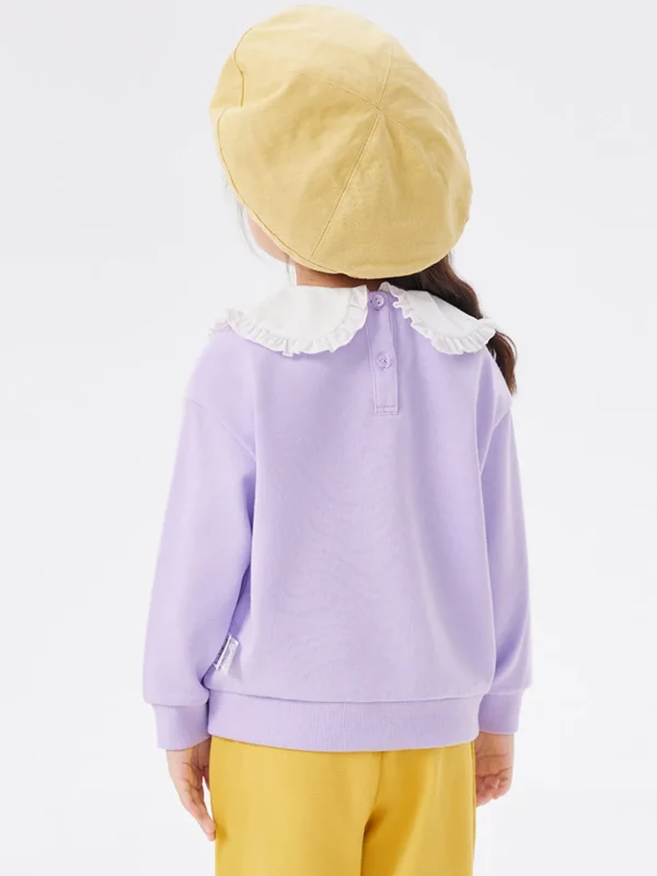 Balabala Toddler Girl Fun Graphic Patched Collar Sweatshirt 2-8 Years Best Sale