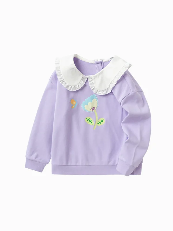 Balabala Toddler Girl Fun Graphic Patched Collar Sweatshirt 2-8 Years Best Sale