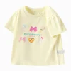 Balabala Toddler Girl Have Fun Style Round V-Neck Short Sleeve T-Shirt Best Sale