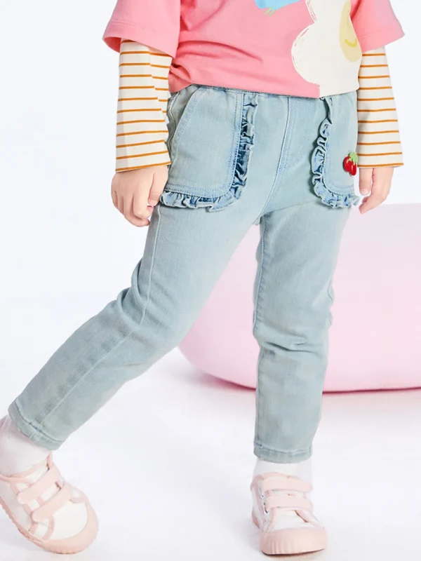 Balabala Toddler Girl High Stretchy Textured Jeans 2-8 Years Online