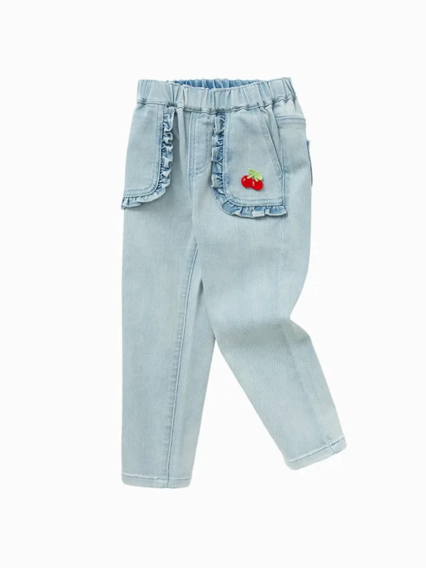 Balabala Toddler Girl High Stretchy Textured Jeans 2-8 Years Online