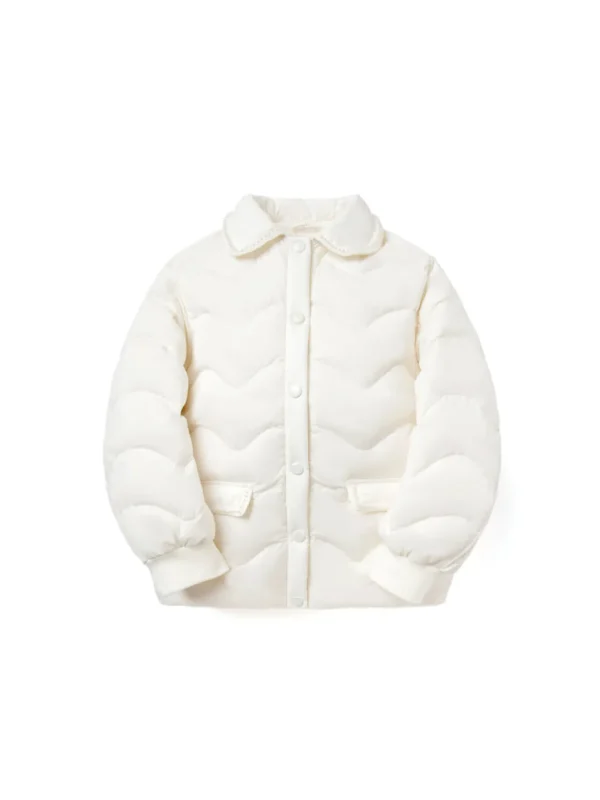 Balabala Toddler Girl Lapel All P Windproof Down Jacket Ivory Hot