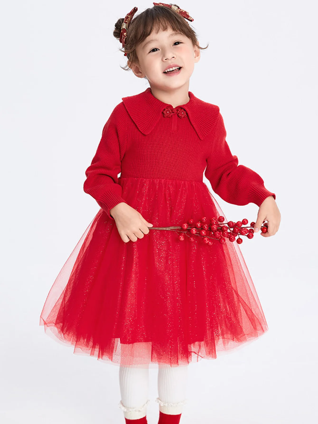 Balabala Toddler Girl Solid Color Woolen Dress 2-8 Years Store