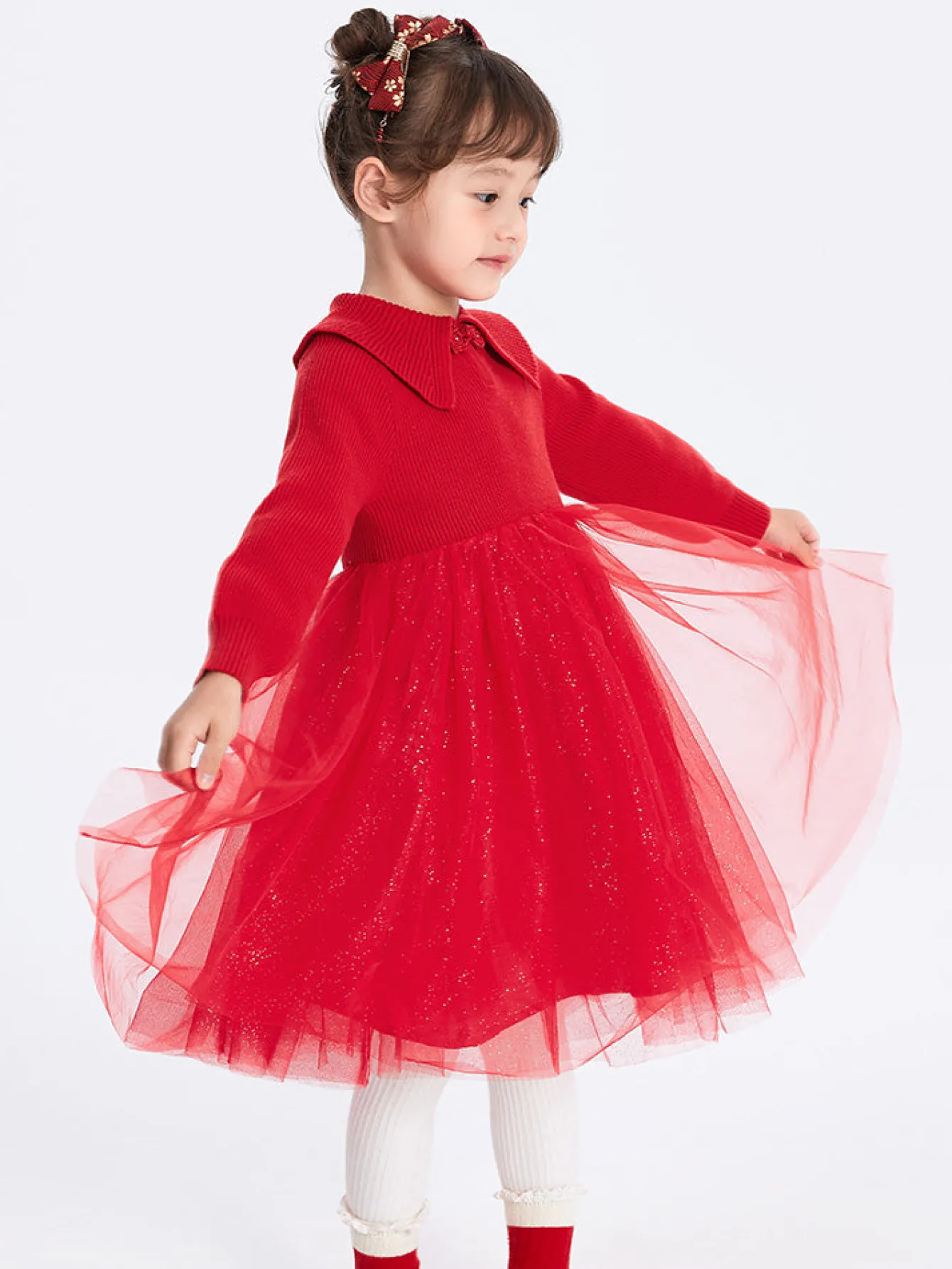 Balabala Toddler Girl Solid Color Woolen Dress 2-8 Years Store