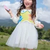 Balabala Toddler Girl Textile Flower Long Sleeve Woolen Set 2-8 Years Raw White Clearance