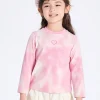 Balabala Toddler Girl Tie-dye Rounded V-Neck Long Sleeve T-Shirt 2-8 Years Best Sale