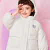 Balabala Toddler Girl Unicorn Shape Hooded Polka Dot Down Jacket Off-White Outlet