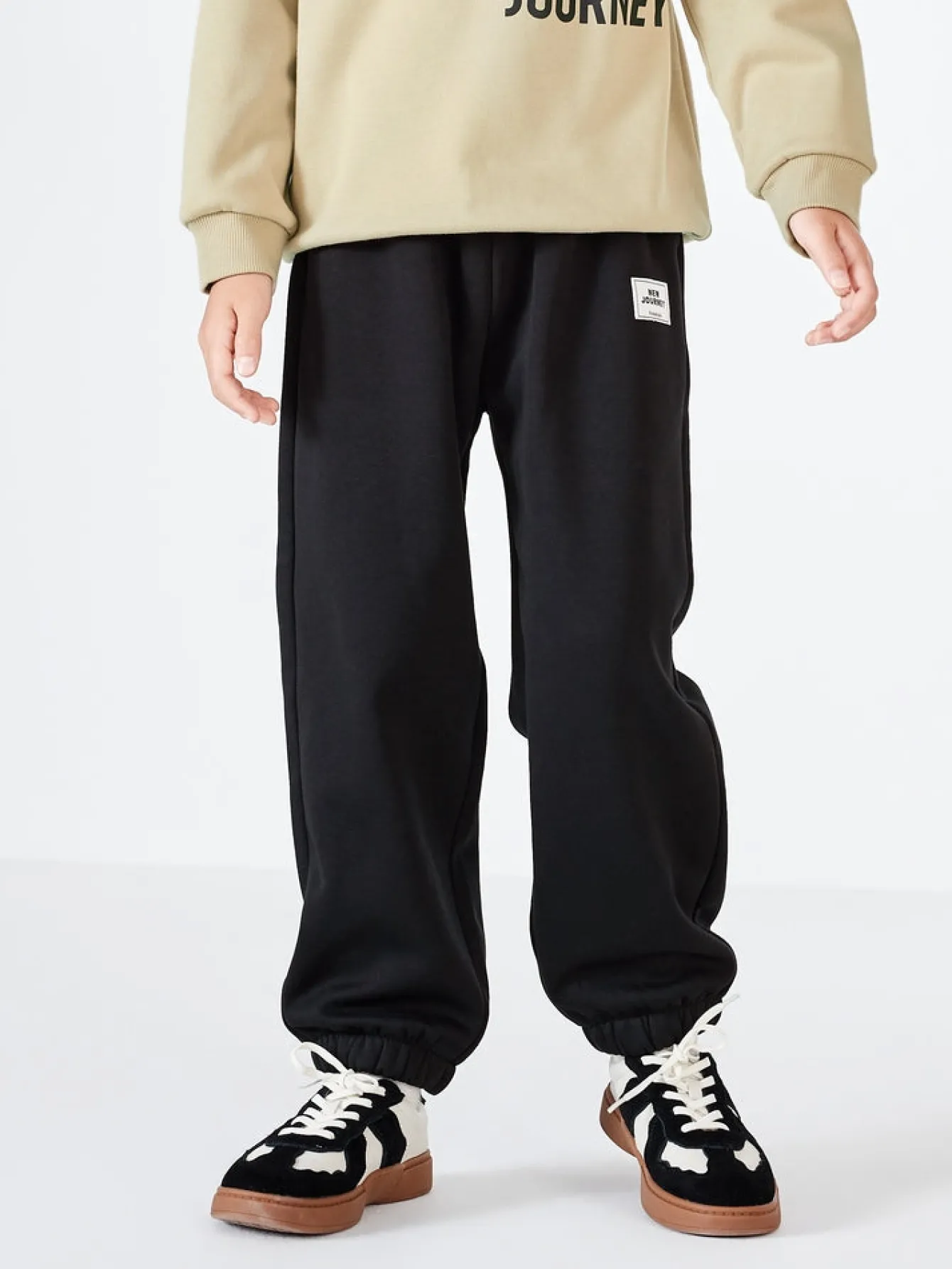 Balabala Toddler Multicolor Parent-Child Style Comfortable Trousers Black Cheap