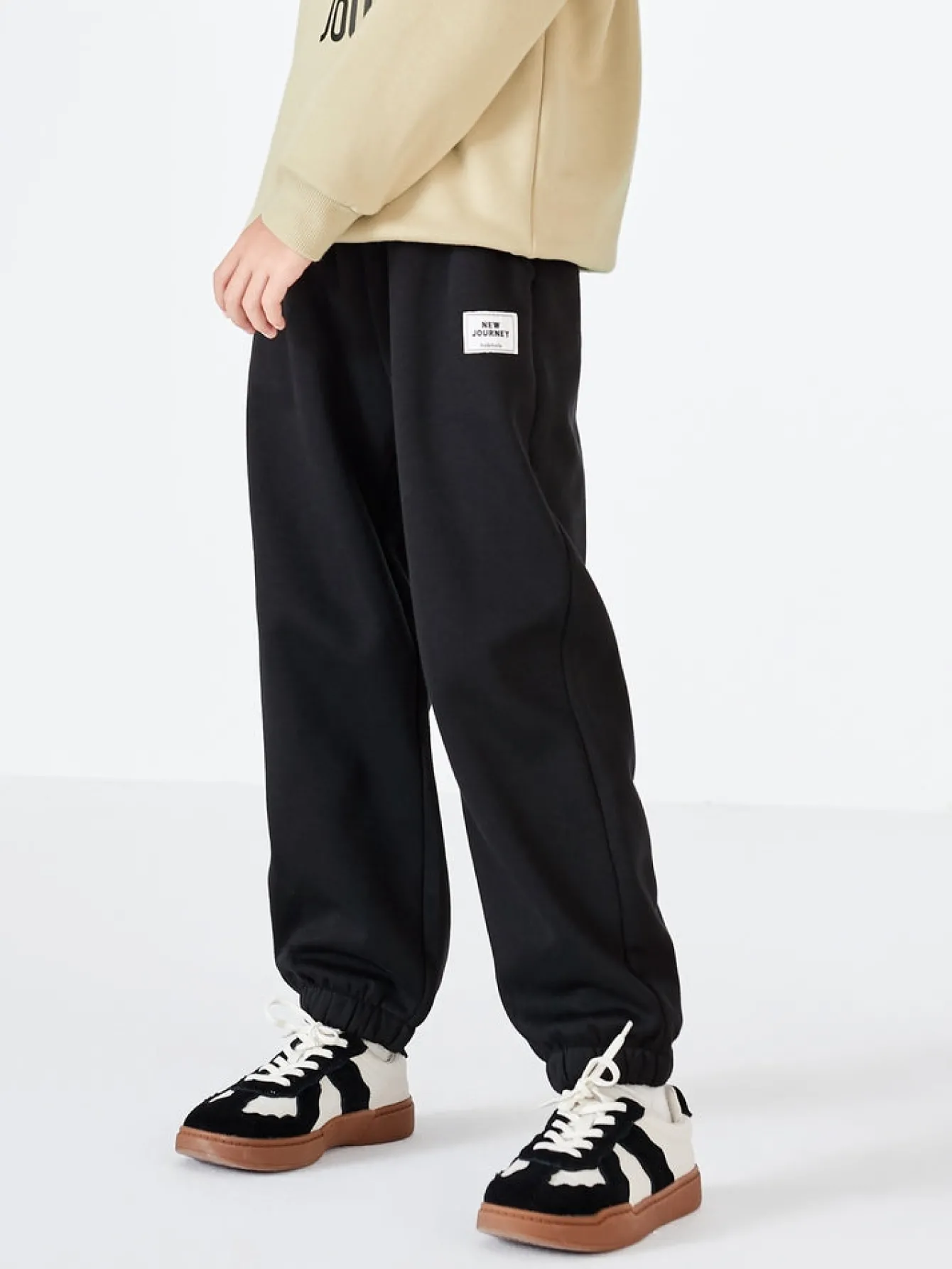 Balabala Toddler Multicolor Parent-Child Style Comfortable Trousers Black Cheap