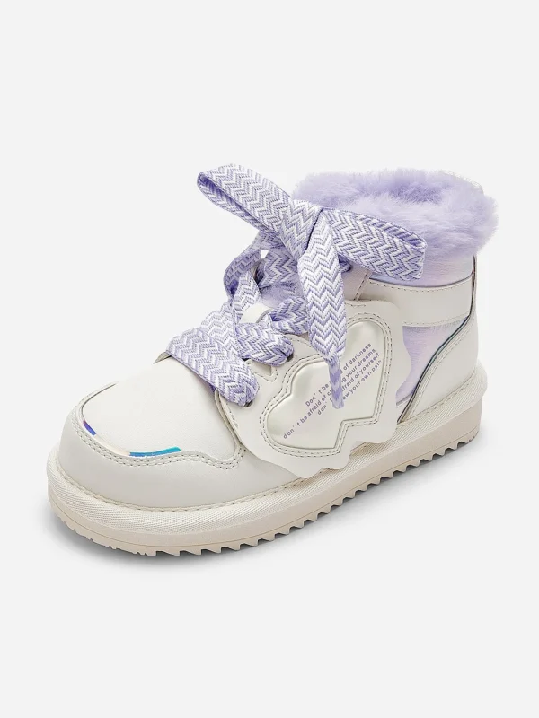 Balabala Toddler Sneakers Little Girls' Fashion Shoes Warm Fur Hook and Loop Winter Boots Cheap