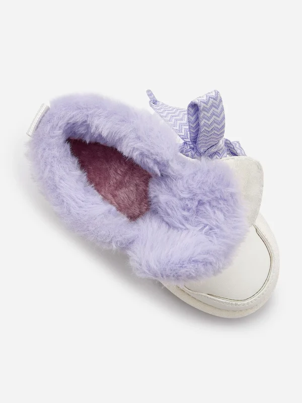Balabala Toddler Sneakers Little Girls' Fashion Shoes Warm Fur Hook and Loop Winter Boots Cheap