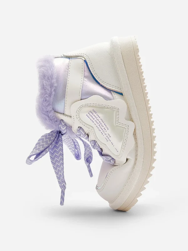 Balabala Toddler Sneakers Little Girls' Fashion Shoes Warm Fur Hook and Loop Winter Boots Cheap