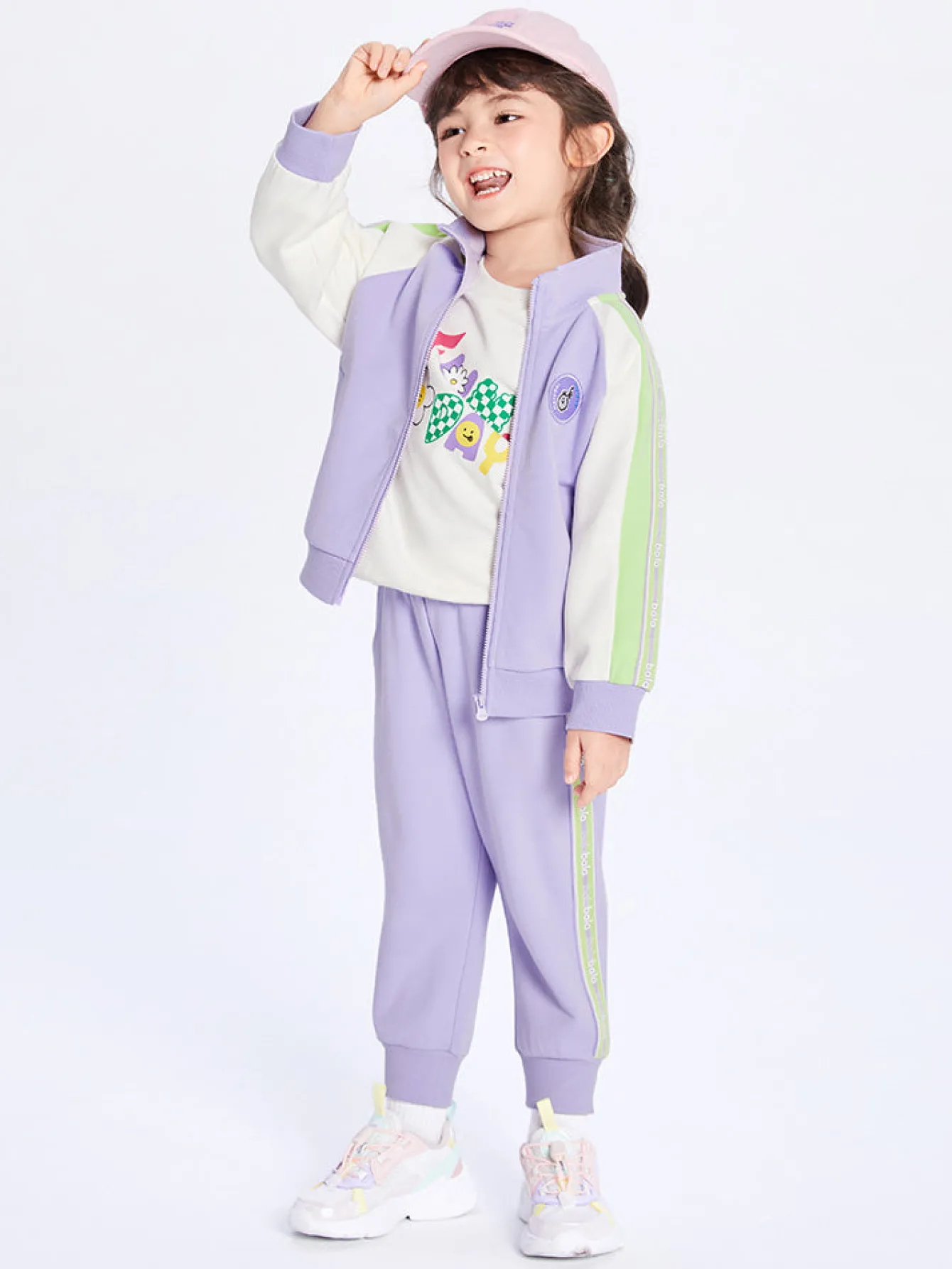 Balabala Toddler Unisex Contrast Colour Patchwork Long Sleeve Knitted Set 2-8 Years Discount