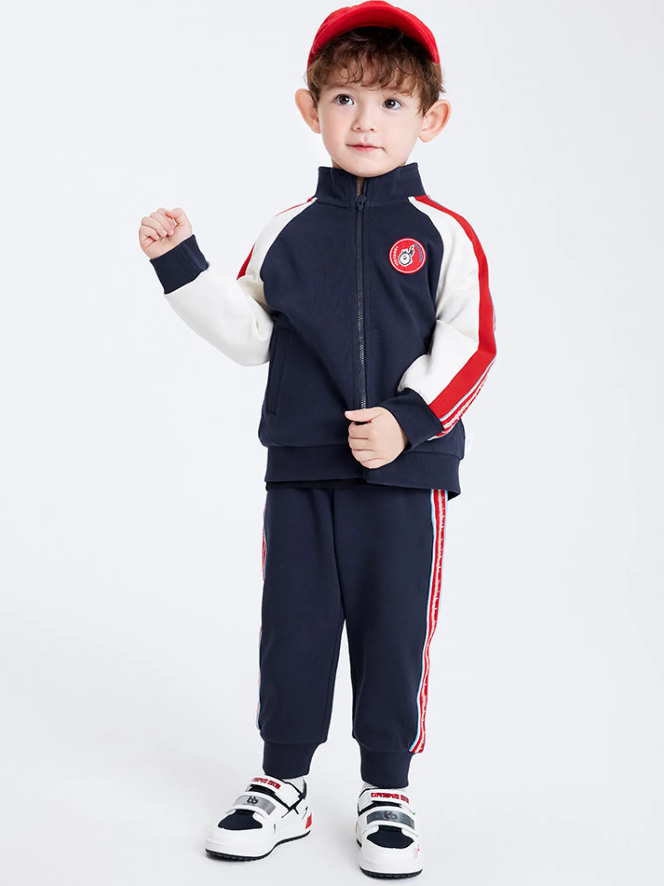 Balabala Toddler Unisex Contrast Colour Patchwork Long Sleeve Knitted Set 2-8 Years Discount