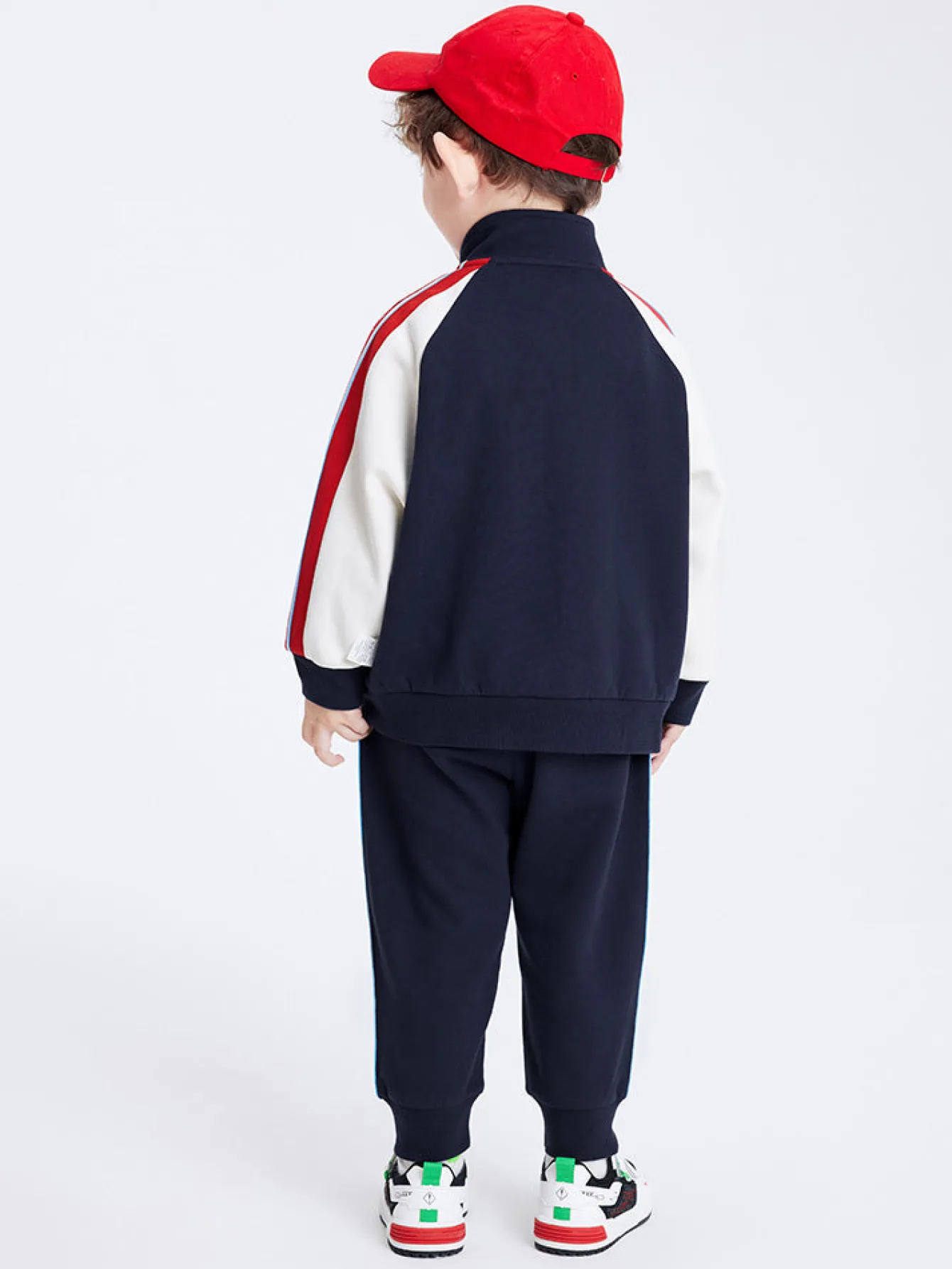 Balabala Toddler Unisex Contrast Colour Patchwork Long Sleeve Knitted Set 2-8 Years Discount