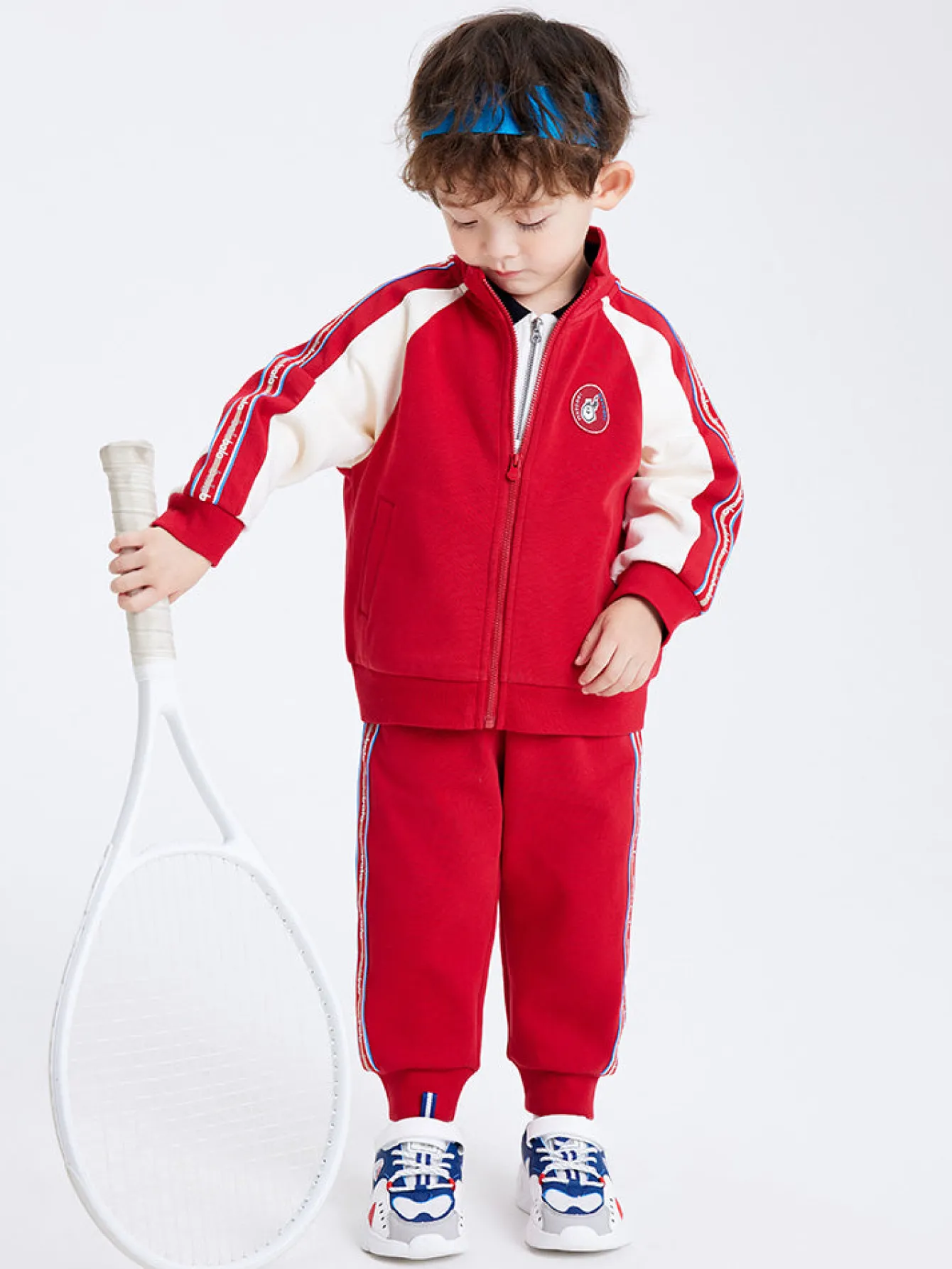 Balabala Toddler Unisex Contrast Colour Patchwork Long Sleeve Knitted Set 2-8 Years Discount