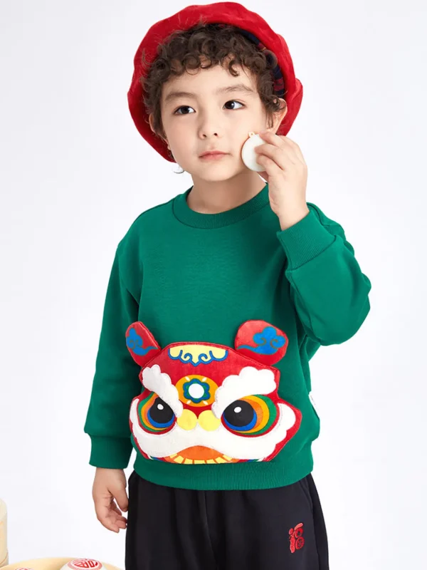 Balabala Toddler Unisex Lion Crew Neck Sweatshirt 2-8 Years Clearance